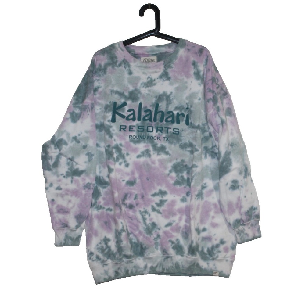 Kalahari Resorts Round Rock TX Sweatshirt 2XL Tie Dye Blue 84 Pullover Crewneck